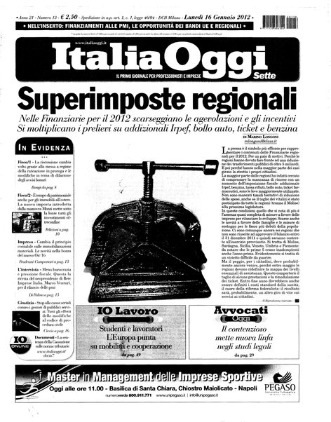 Italia oggi : quotidiano di economia finanza e politica